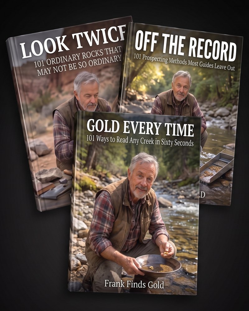 The three books in The Gold Finder's Vault: Look Twice, Off the Record and Gold Every Time